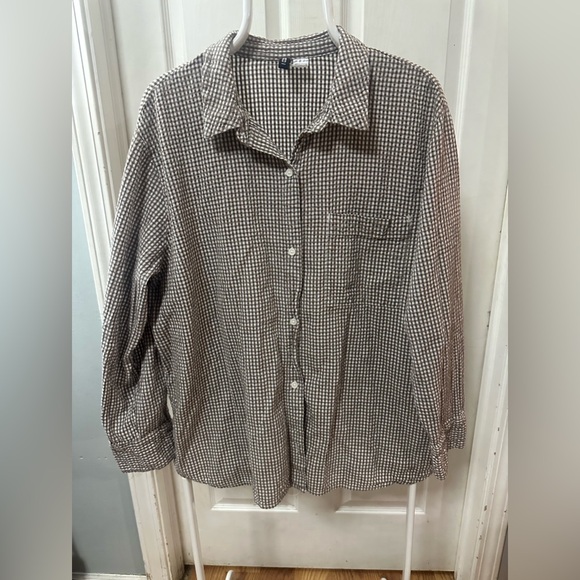 H&M Tops - H&M Brown and White Checkered Shirt